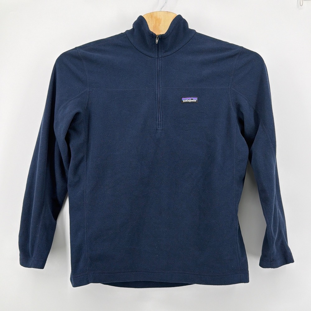 Patagonia Mens Micro D Fleece Quarter Zip Pullover Navy Blue Large 26176